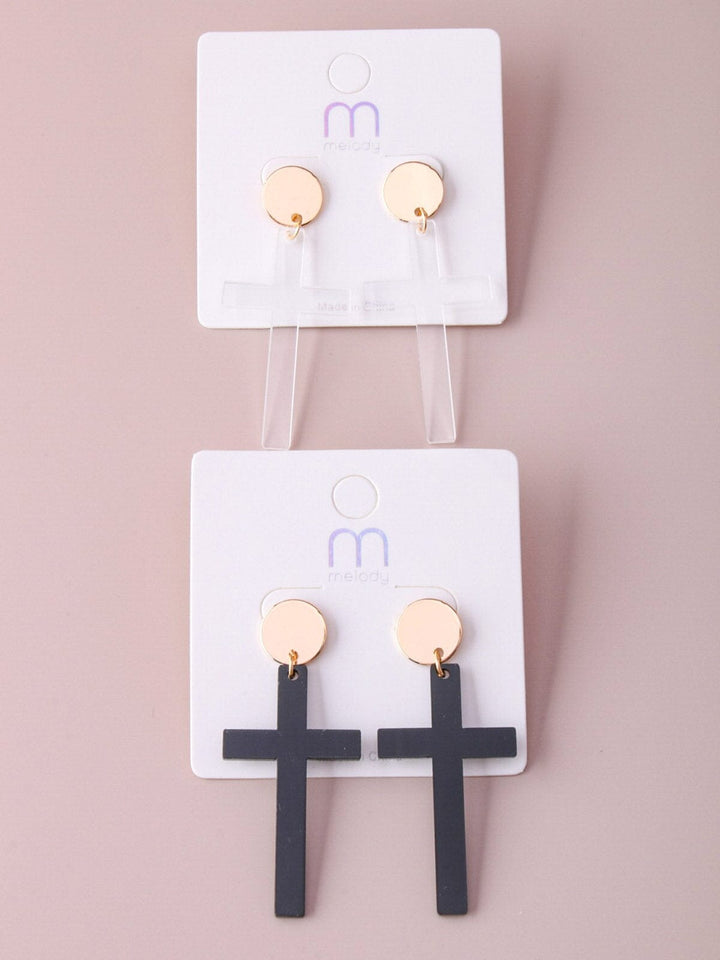 WOMEN'S ASSORTED CROSS EARRINGS