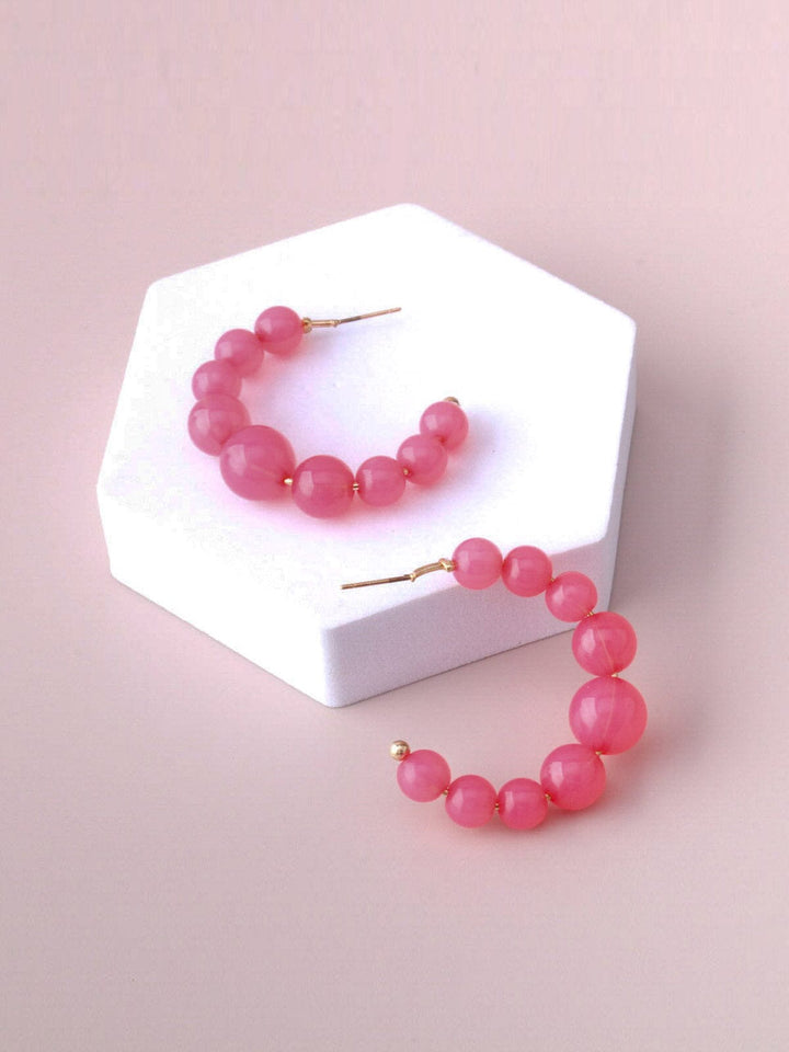 WOMEN'S ASSORTED COLORS HALF HOOPS EARRINGS