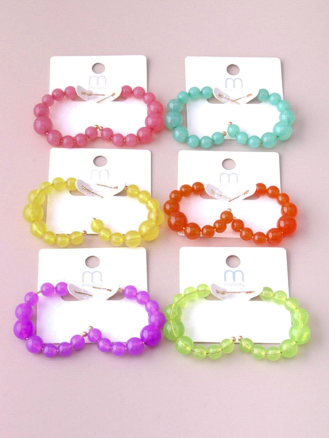 WOMEN'S ASSORTED COLORS HALF HOOPS EARRINGS