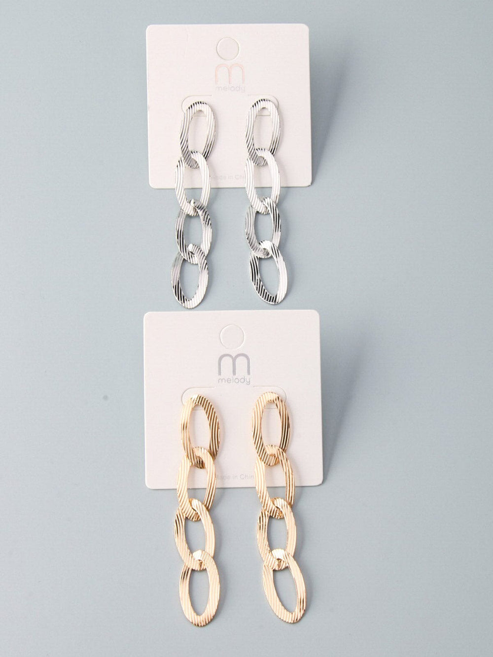 WOMEN'S GOLD & SILVER CHAIN EARRINGS
