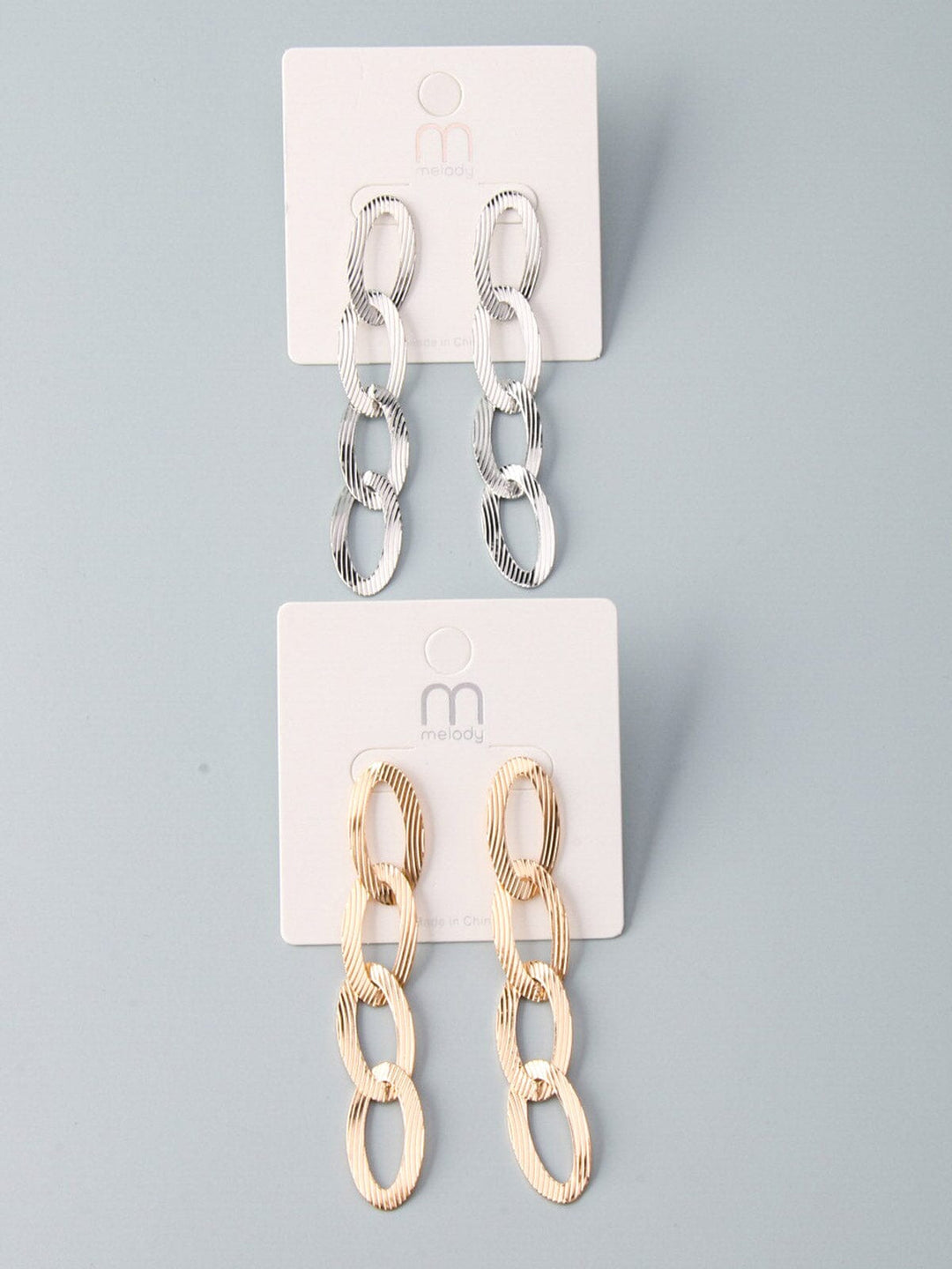 WOMEN'S GOLD & SILVER CHAIN EARRINGS