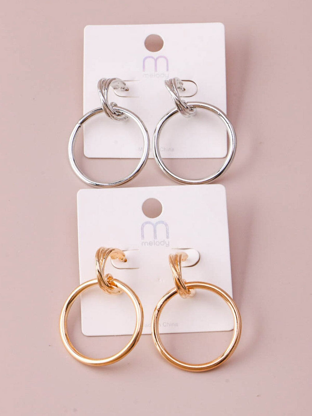WOMEN'S GOLD & SILVER HOOPS EARRINGS
