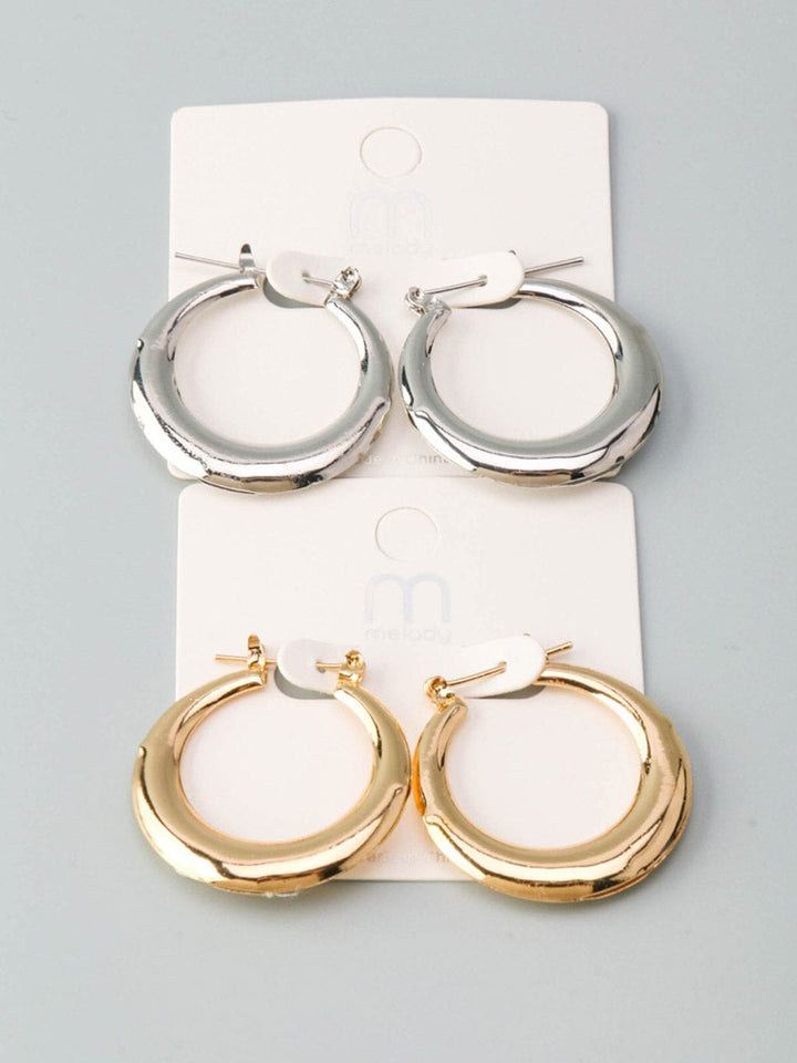 WOMEN'S GOLD & SILVER HOOPS EARRINGS