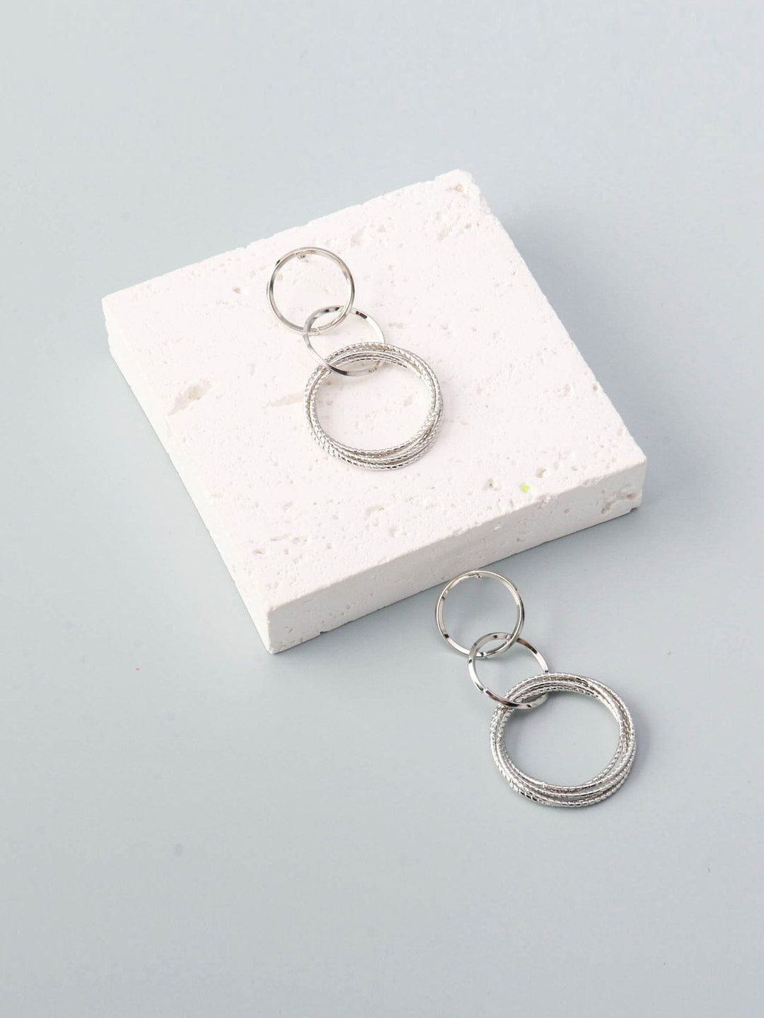 WOMEN'S GOLD & SILVER MULTI HOOPS EARRINGS