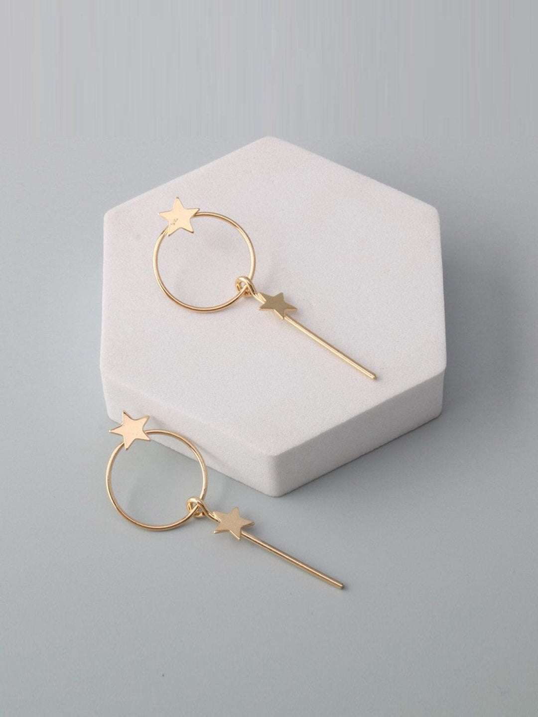 WOMEN'S GOLD & SILVER STARS EARRINGS