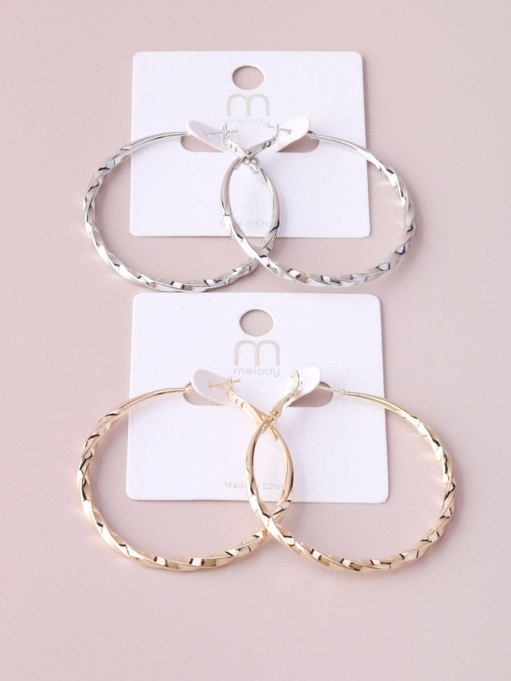 WOMEN'S GOLD & SILVER HOOPS EARRINGS
