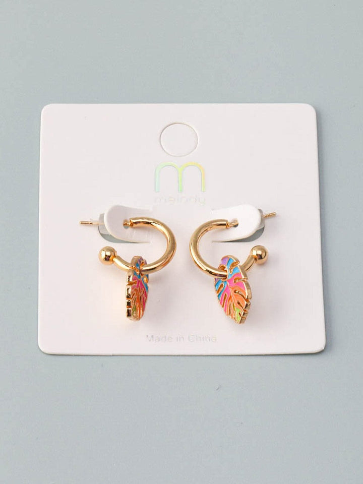 FASHION LEAF PENDANT EARRINGS