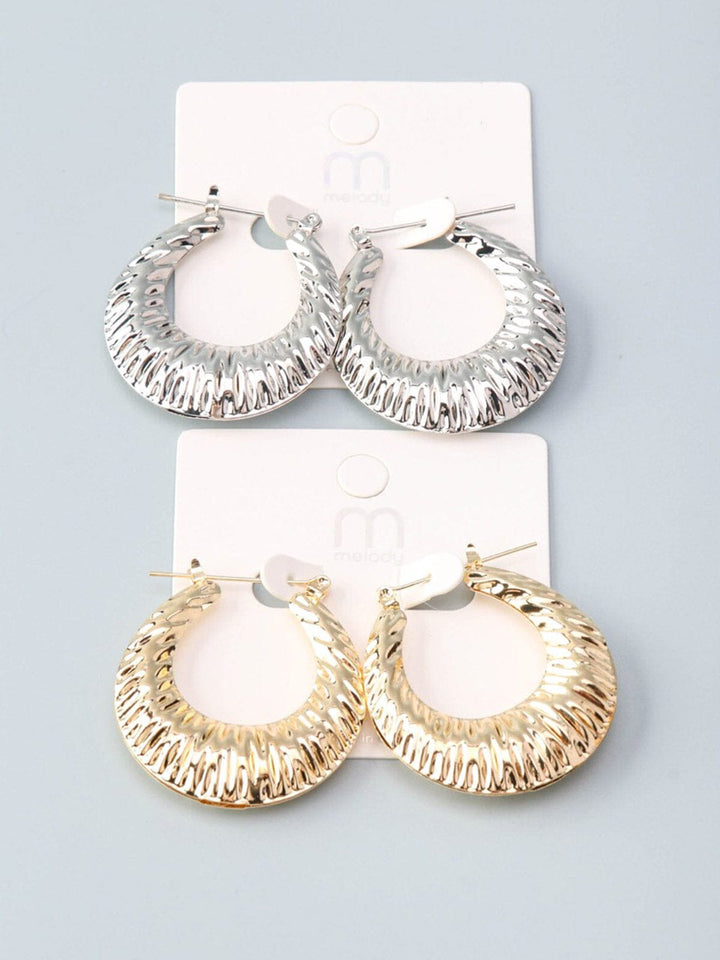 WOMEN'S GOLD & SILVER HOOPS EARRINGS