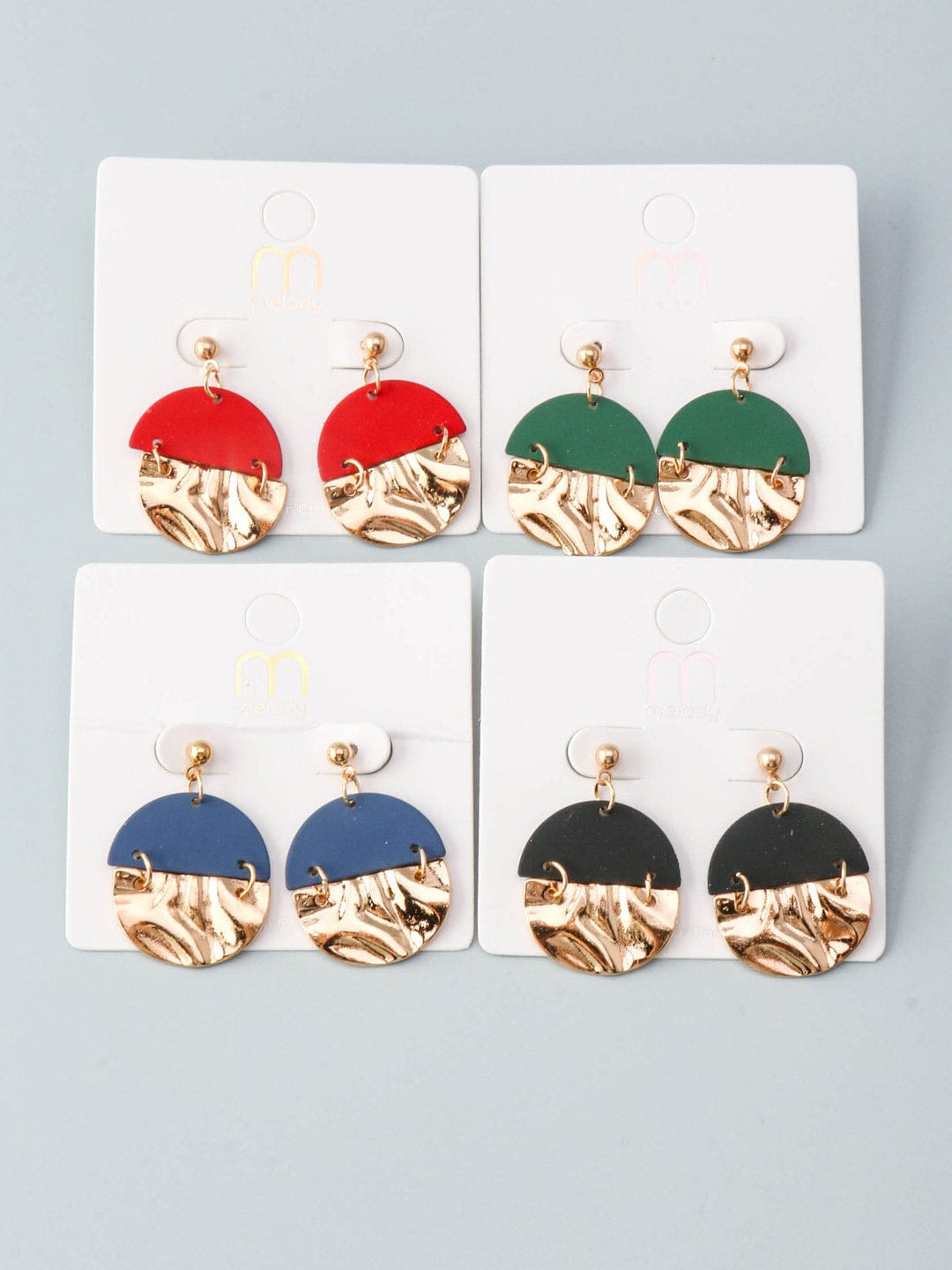 WOMEN'S FASHION GOLD ASSORTED COLORS EARRINGS
