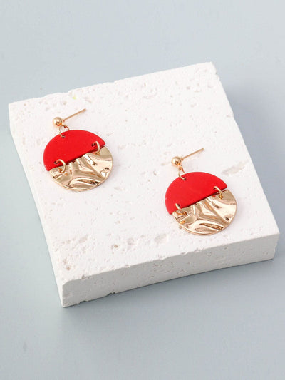 WOMEN'S FASHION GOLD ASSORTED COLORS EARRINGS
