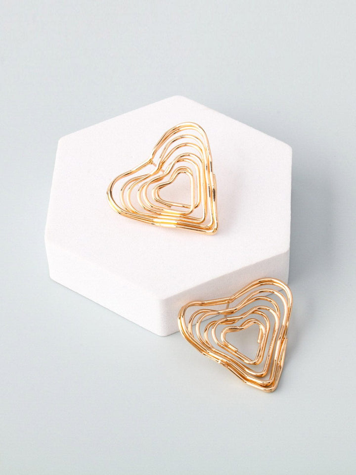 WOMEN'S GOLD & SILVER HEART EARRINGS