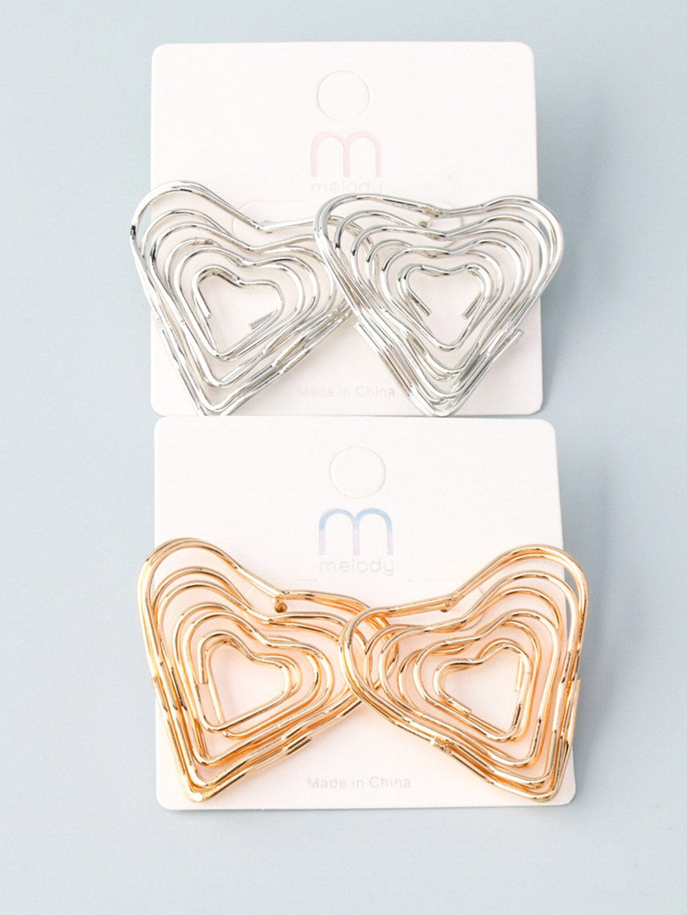 WOMEN'S GOLD & SILVER HEART EARRINGS