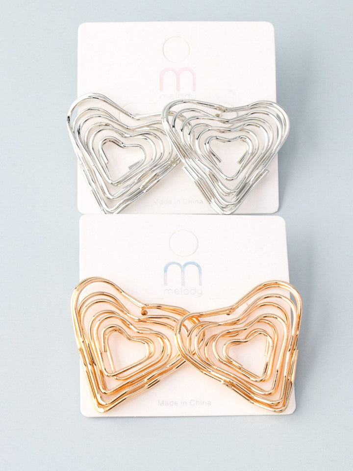 WOMEN'S GOLD & SILVER HEART EARRINGS