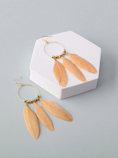 WOMEN'S FEATHERS ASSORTED COLORS EARRINGS