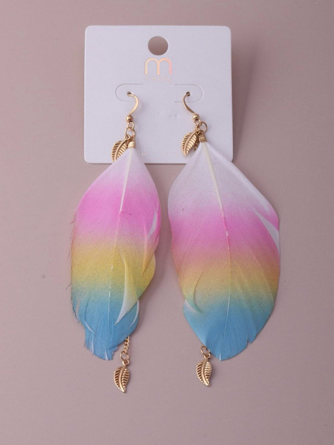 WOMEN'S MULTI COLOR FEATHER EARRINGS