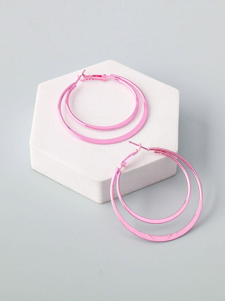 WOMEN'S ASSORTED COLORS HOOPS EARRINGS