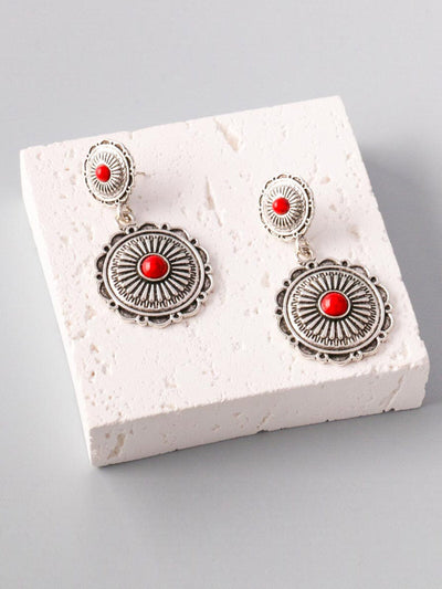 WOMEN'S FASHION SILVER ASSORTED COLORS EARRINGS