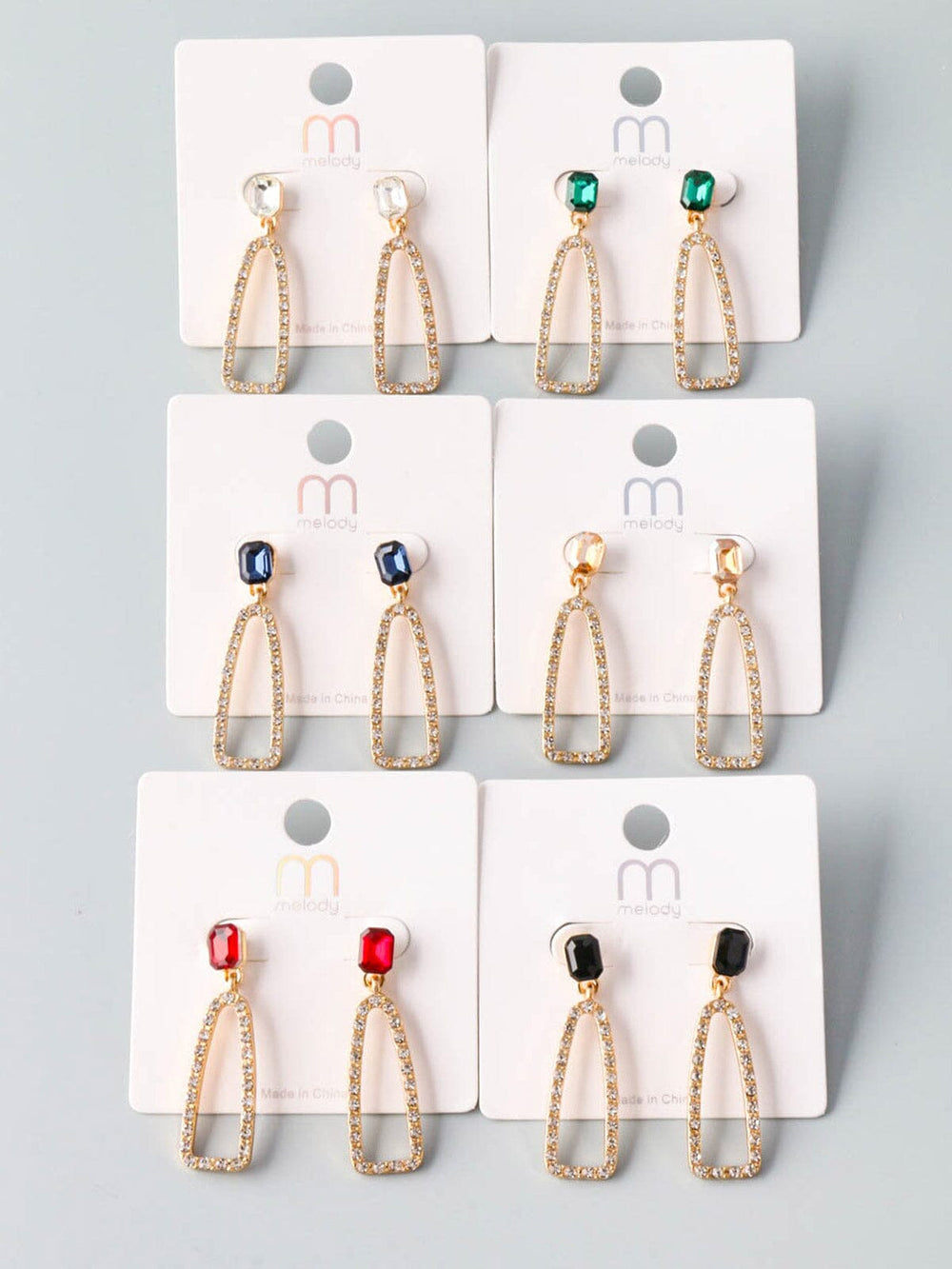 WOMEN'S FASHION GOLD MULTI COLOR STONES EARRINGS