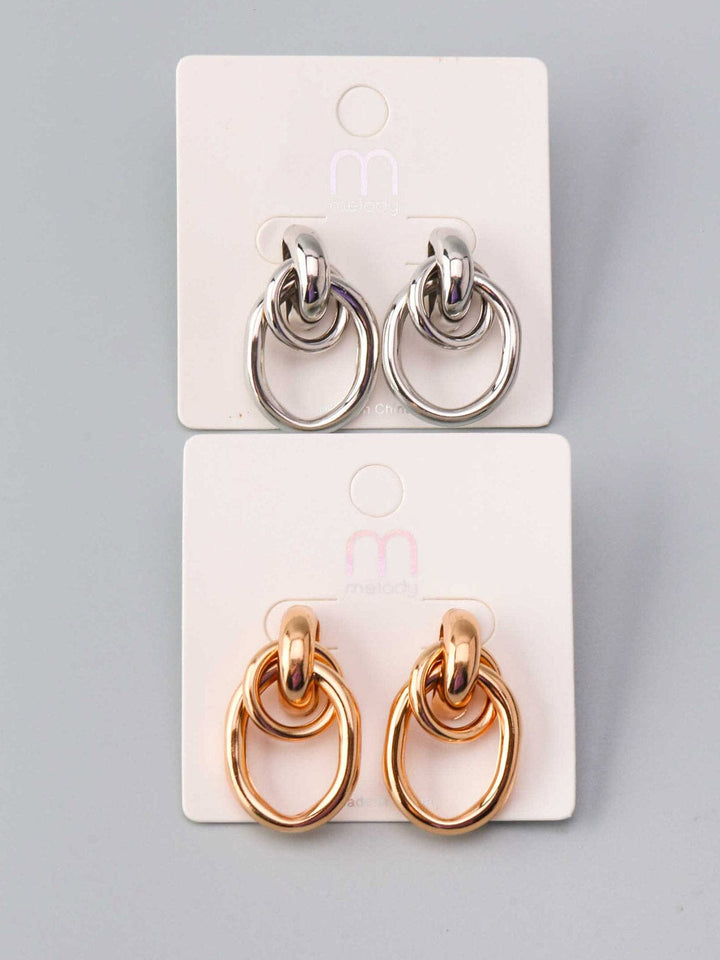 WOMEN'S GOLD & SILVER HOOPS EARRINGS