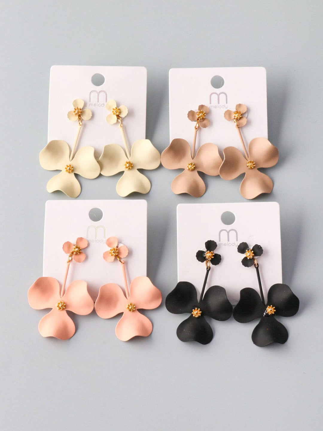 WOMEN'S ASSORTED COLORS FLOWER EARRINGS