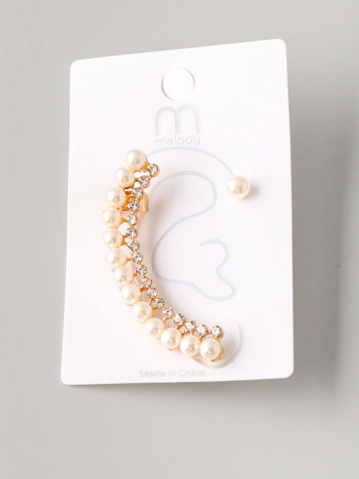 WOMEN'S GOLD PEARL STUDS EARRINGS