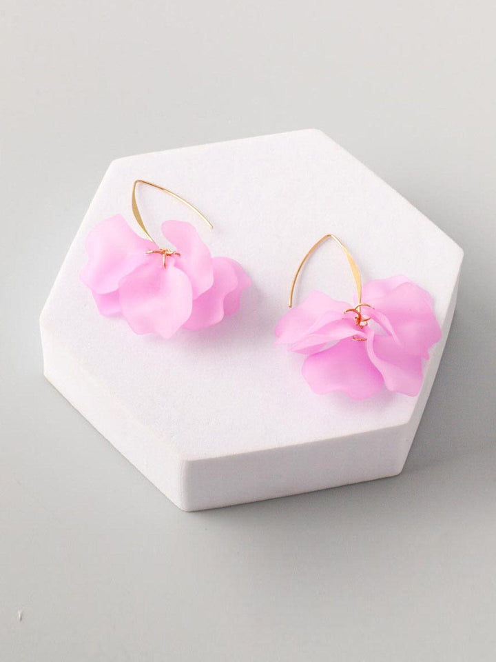 WOMEN'S FASHION GOLD ASSORTED COLOR FLOWERS EARRINGS