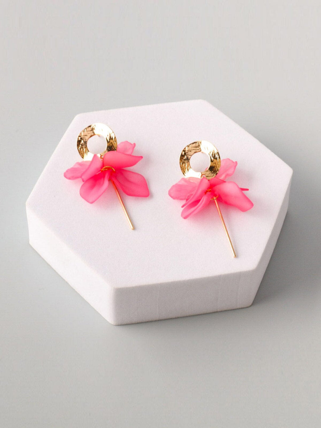 WOMEN'S ASSORTED COLORS FLOWER EARRINGS