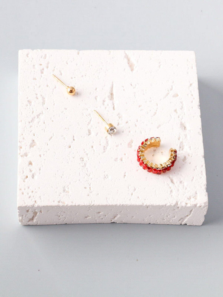 WOMEN'S FASHION GOLD ASSORTED STONES EARRINGS