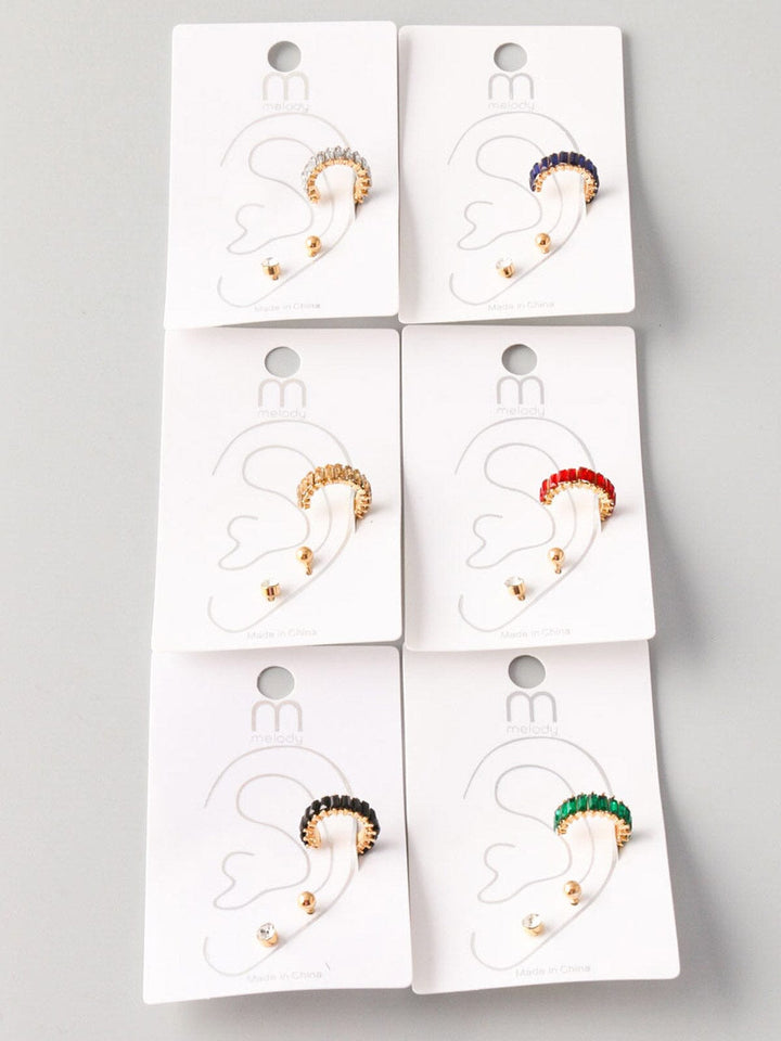 WOMEN'S FASHION GOLD ASSORTED STONES EARRINGS