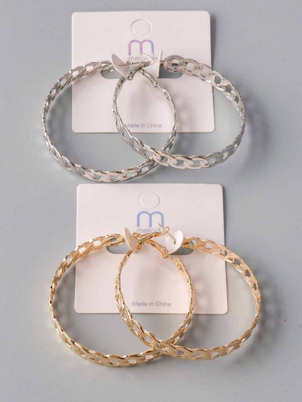 WOMEN'S FASHION GOLD & SILVER HOOPS EARRINGS