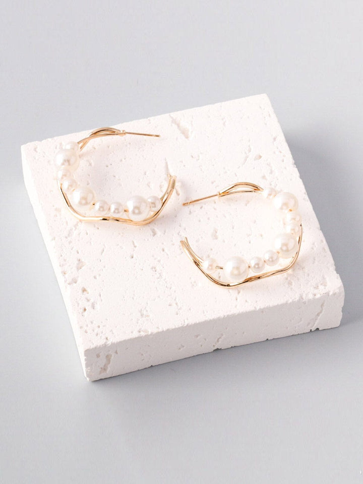 WOMEN'S FASHION GOLD PEARL EARRINGS