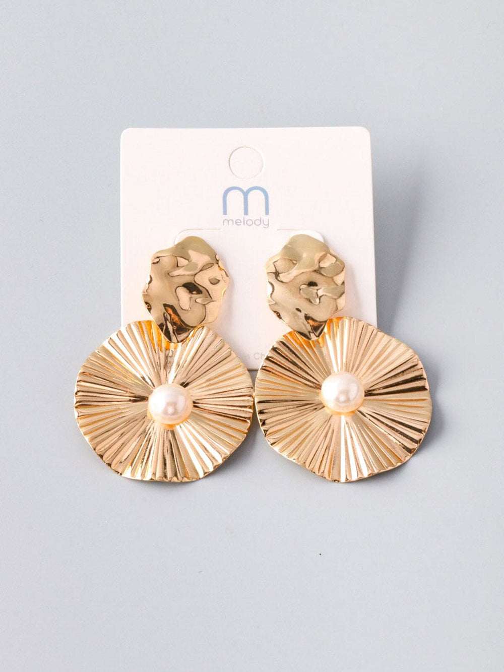 WOMEN'S GOLD WHITE PEARL EARRINGS