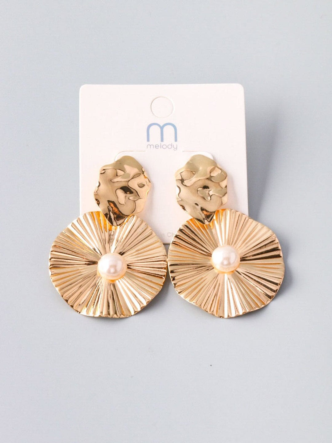 WOMEN'S GOLD WHITE PEARL EARRINGS