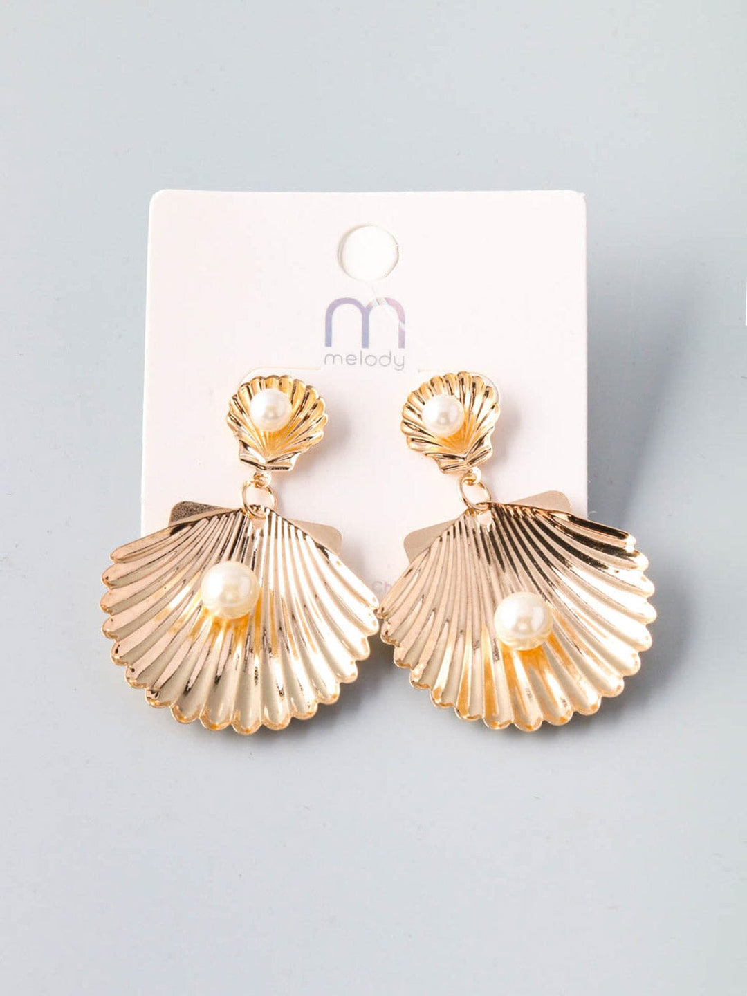 WOMEN'S GOLD PEARL STUDS EARRINGS