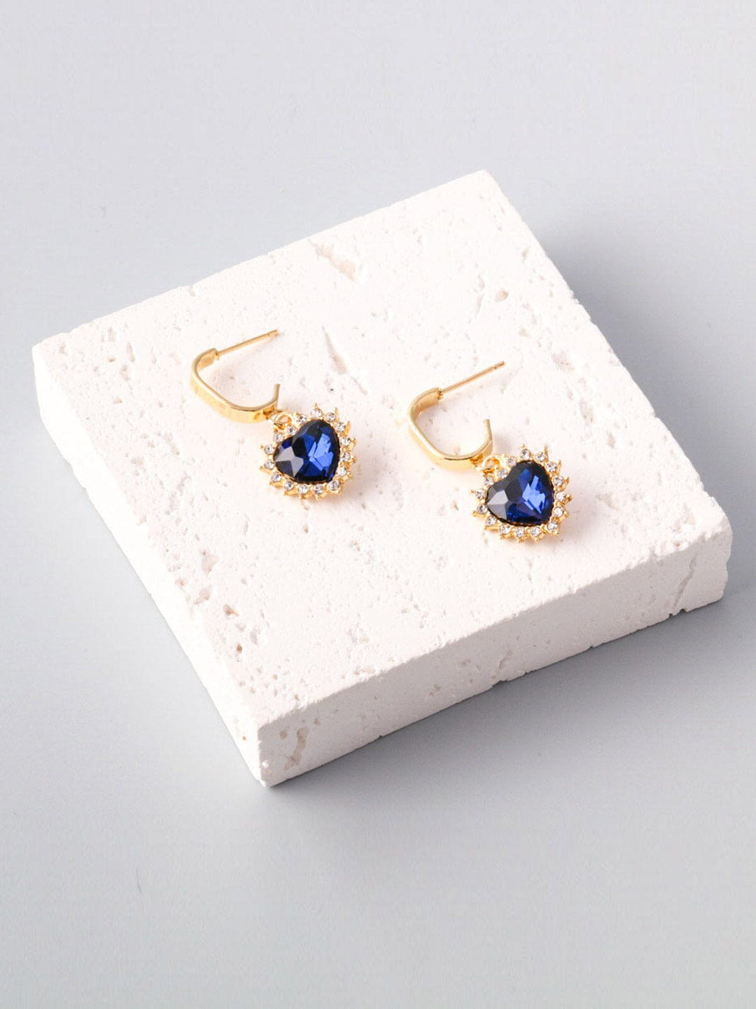 WOMEN'S ASSORTED COLORS GOLD HEART EARRINGS