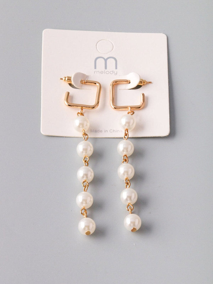 WOMEN'S FASHION GOLD PEARL EARRINGS