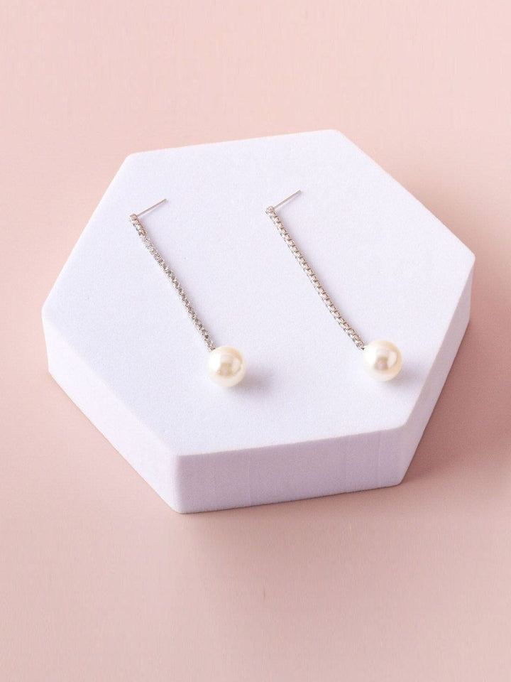 WOMEN'S FASHION GOLD & SILVER PEARL EARRINGS