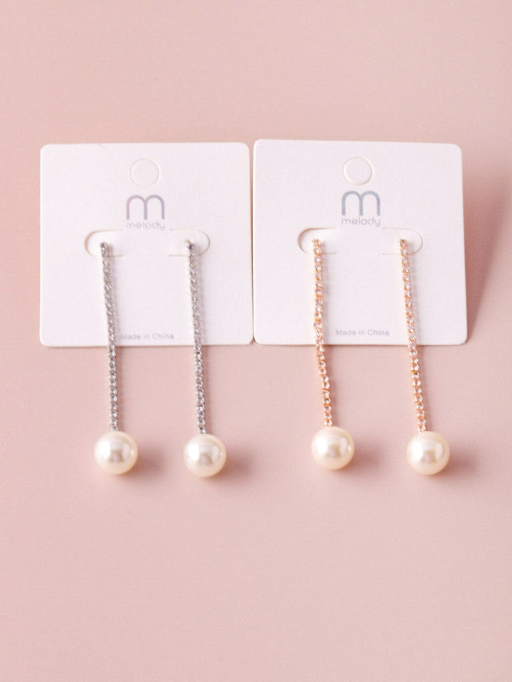WOMEN'S FASHION GOLD & SILVER PEARL EARRINGS