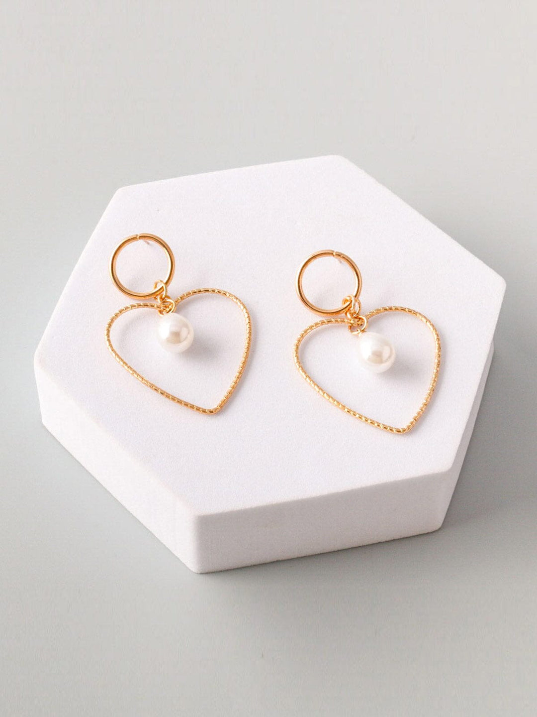 WOMEN'S GOLD & SILVER HEART EARRINGS