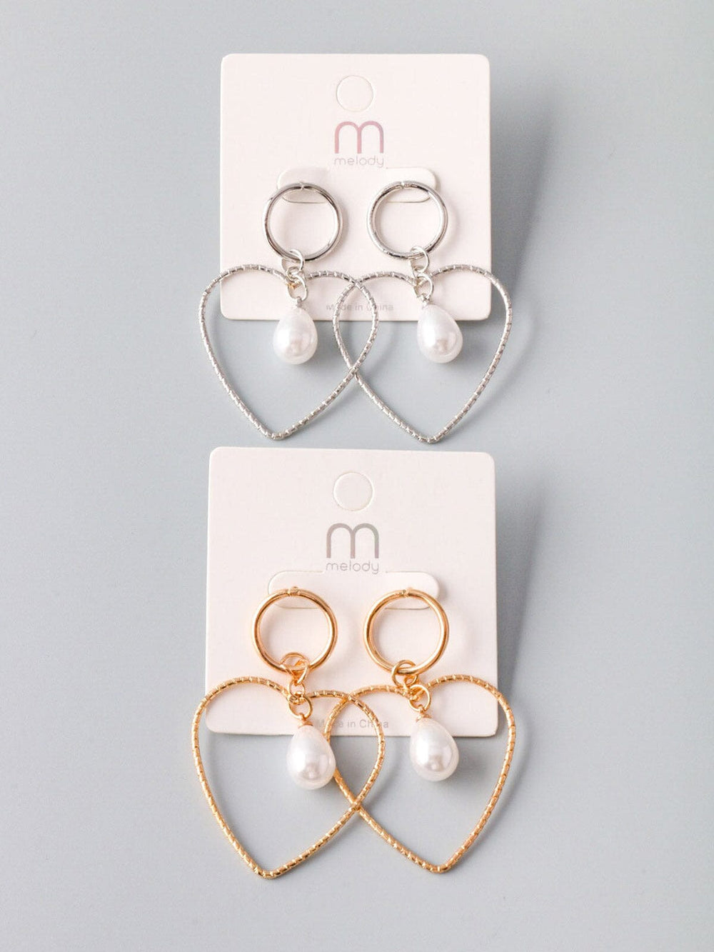 WOMEN'S GOLD & SILVER HEART EARRINGS
