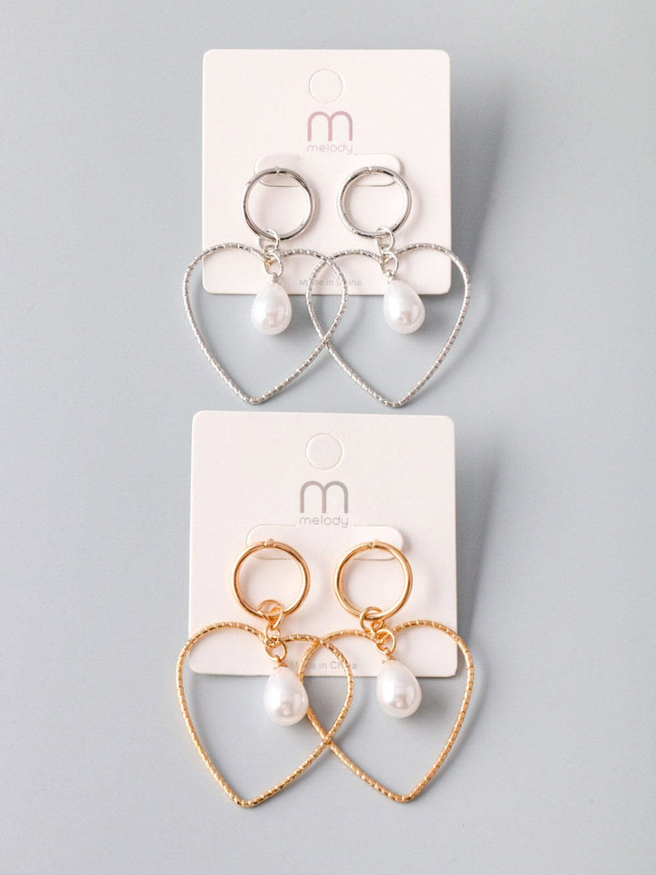 WOMEN'S GOLD & SILVER HEART EARRINGS