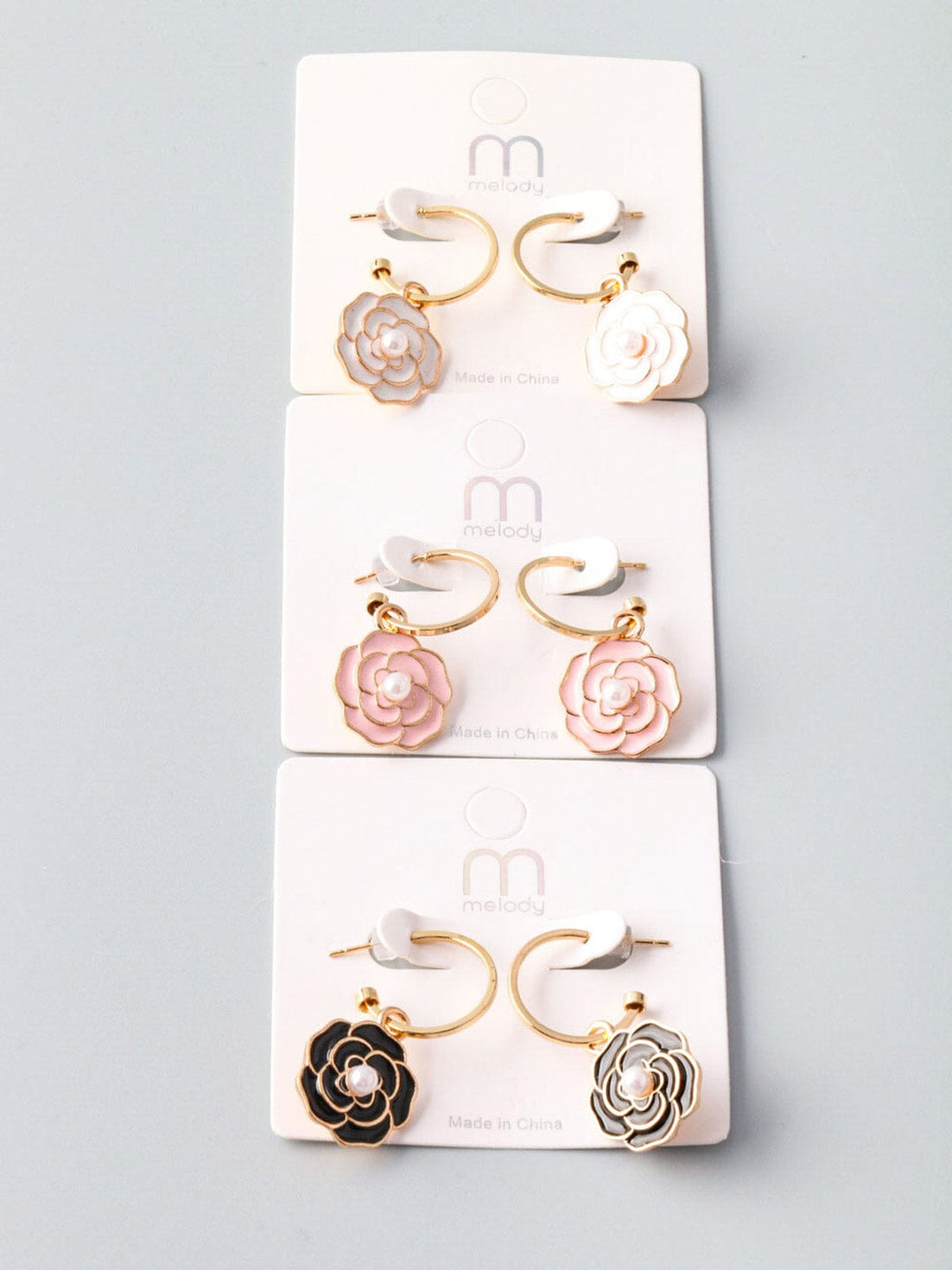 WOMEN'S ASSORTED COLORS FLOWER EARRINGS