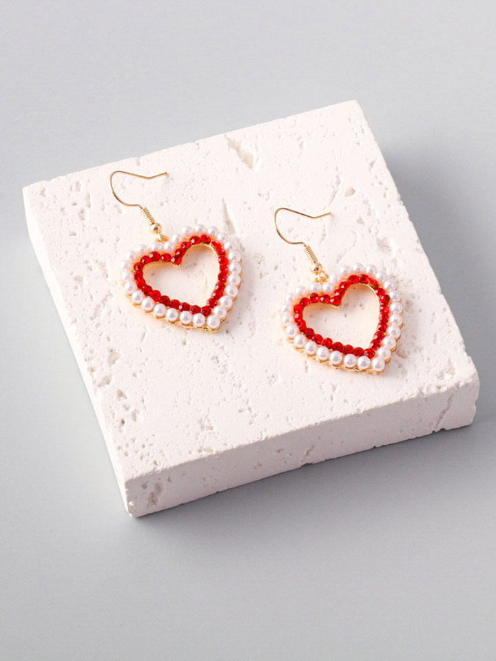 WOMEN'S FASHION ASSORTED COLORS HEART EARRINGS