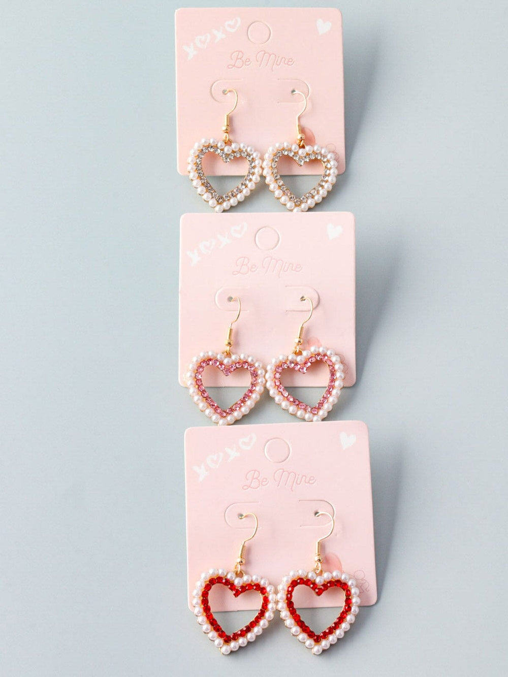 WOMEN'S FASHION ASSORTED COLORS HEART EARRINGS