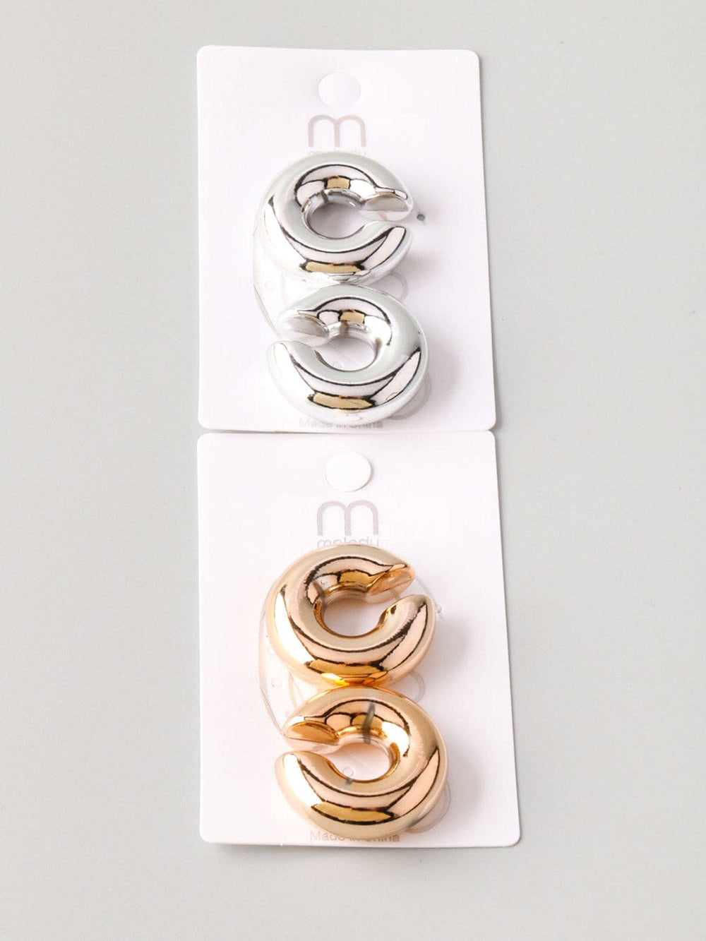 WOMEN'S SILVER & GOLD SMALL HOOP EARRINGS