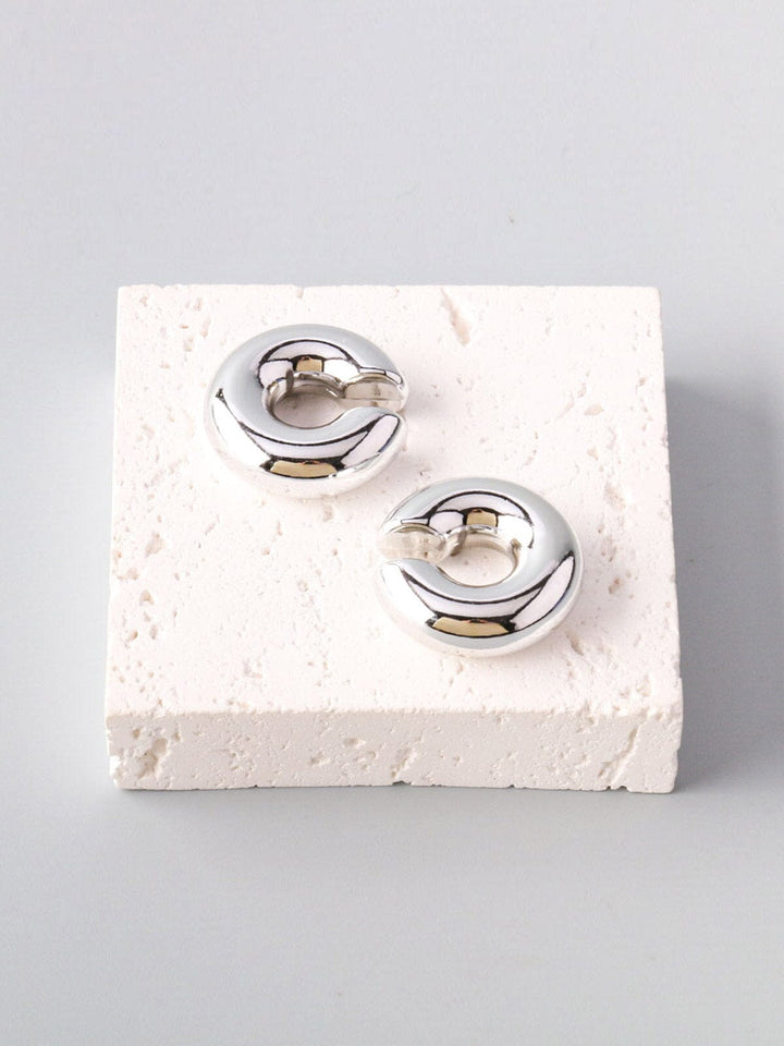 WOMEN'S SILVER & GOLD SMALL HOOP EARRINGS