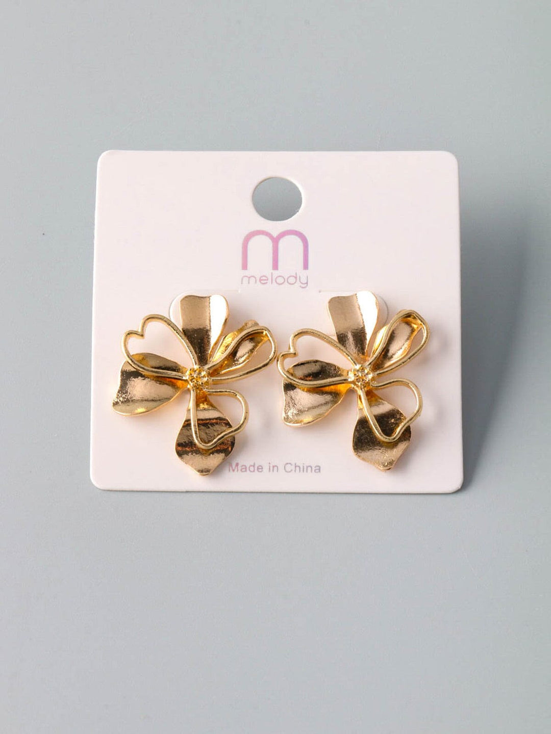 WOMEN'S FLOWER GOLD EARRINGS