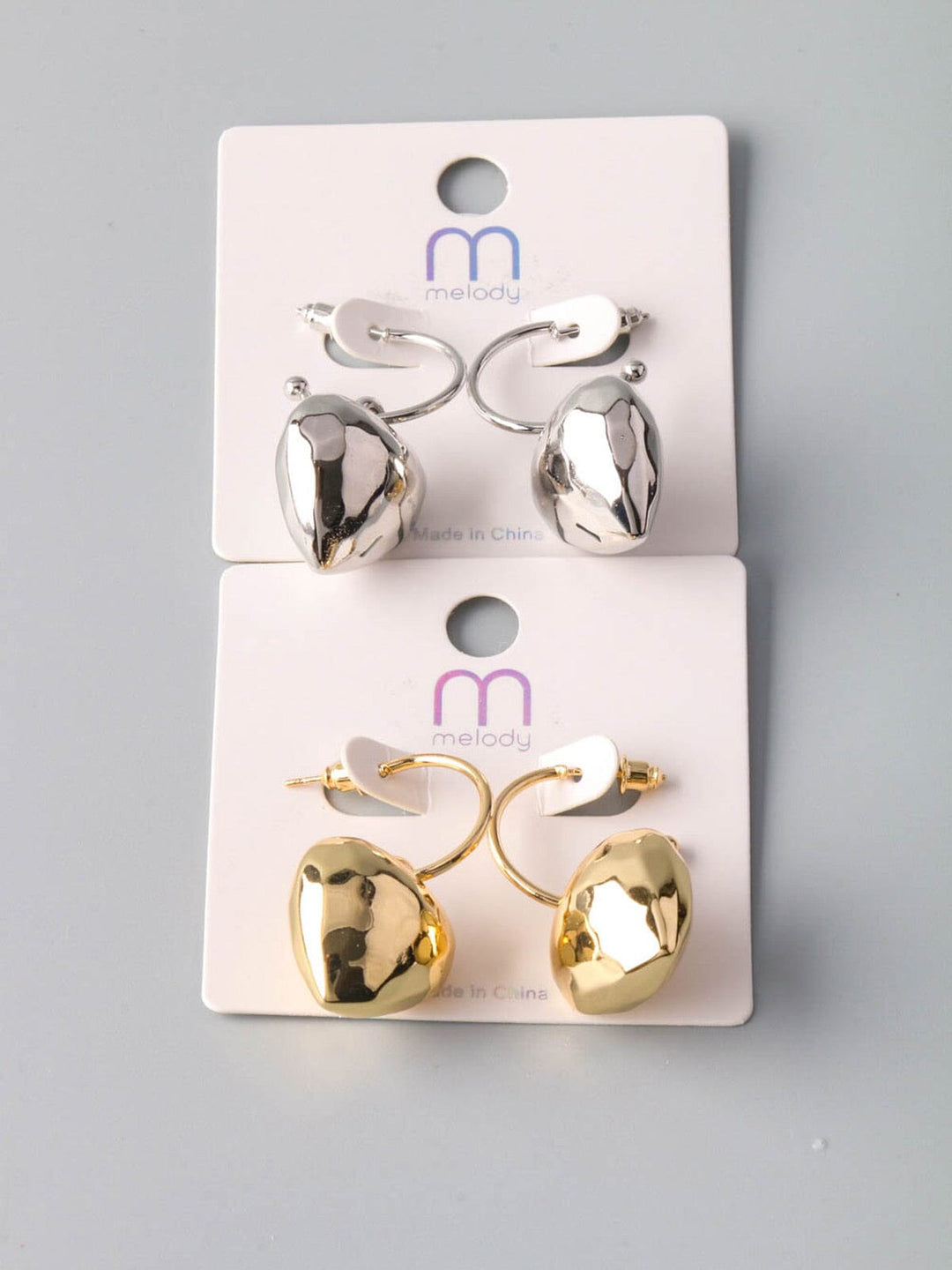 WOMEN'S HEART GOLD & SILVER EARRINGS