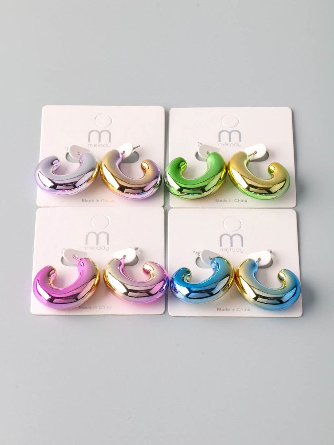 WOMEN'S FASHION MULTI COLORS OMBRE EARRINGS