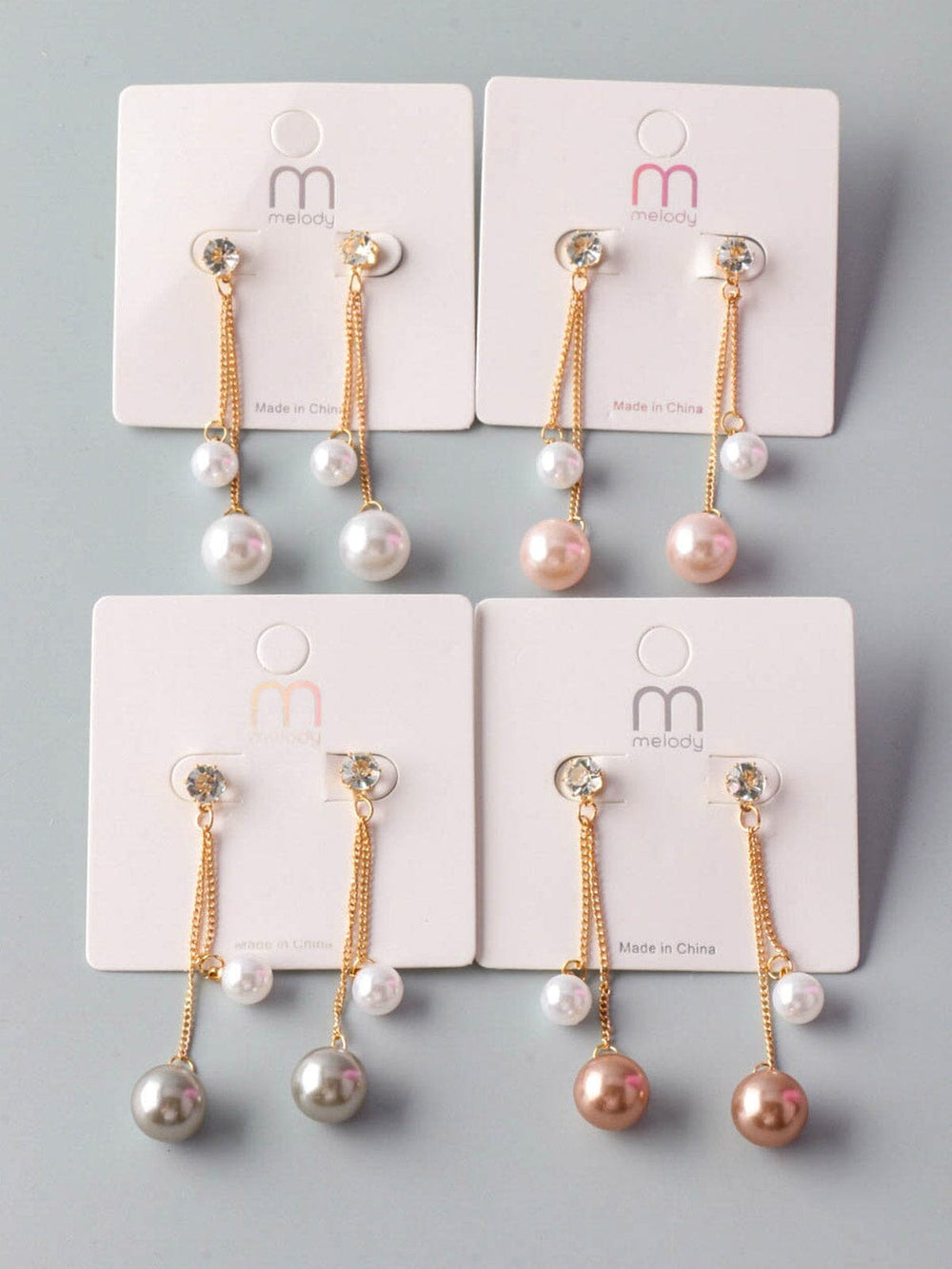 WOMEN'S ASSORTED COLORS PEARLS EARRINGS